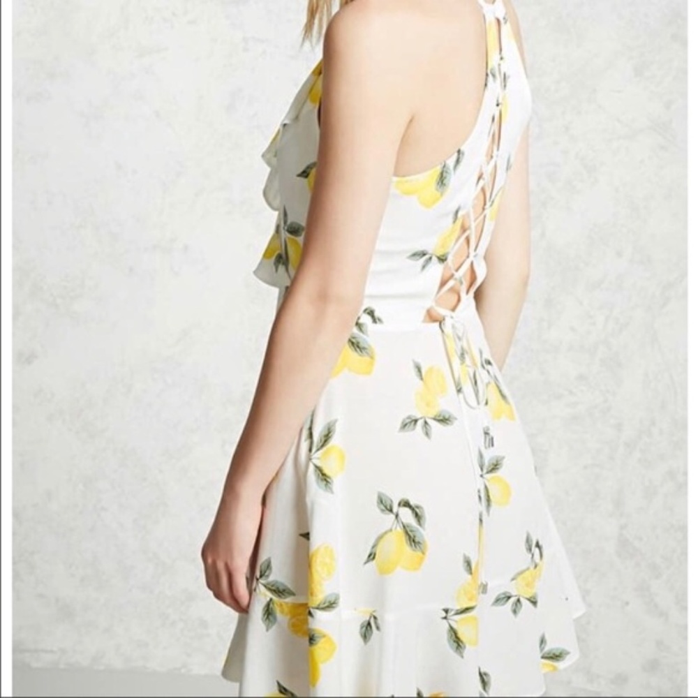 Forever 21 Faux-Wrap Lemon Dress - Picture 2 of 8